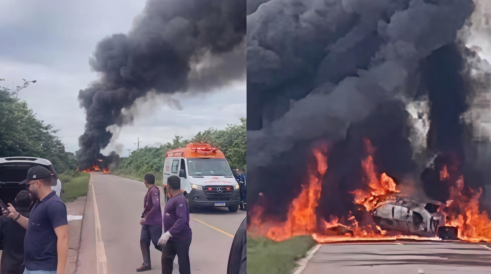 Caminhão-tanque explode após colisão frontal na PA-475, em Moju (PA)