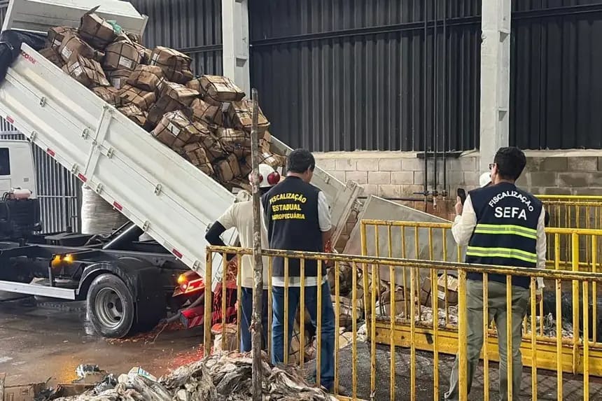 Adepará apreende e inutiliza mais de 9 toneladas de produtos de origem animal irregulares na Operação Semana Santa no Pará